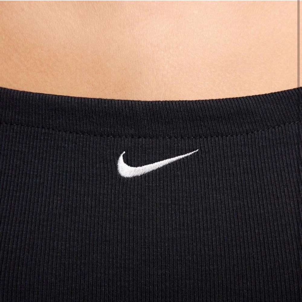 Nike Sportswear Chill Knit Women's Tight Mini-Rib Tank Dress in Black - Picture 4 of 15